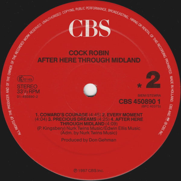 Cock Robin - After Here Through Midland - Image 4